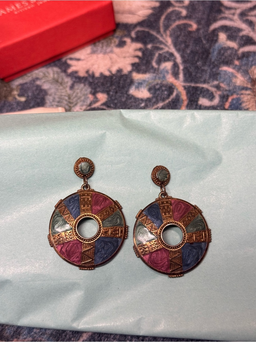 Vintage Edgar Berebi Enameled drop earrings